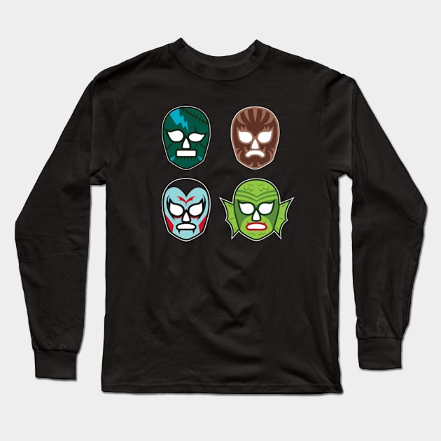 Monster Pals - Luchador Masks Long Sleeve T-Shirt by JMADISON